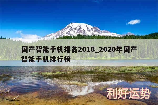 国产智能手机排名2018_2020年国产智能手机排行榜