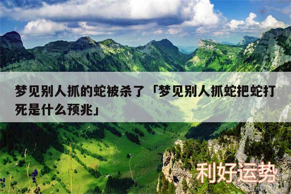 梦见别人抓的蛇被杀了及梦见别人抓蛇把蛇打死是什么预兆