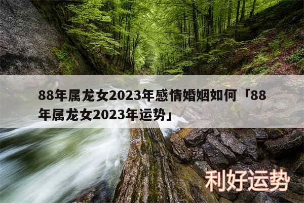 88年属龙女2024年感情婚姻如何及88年属龙女2024年运势