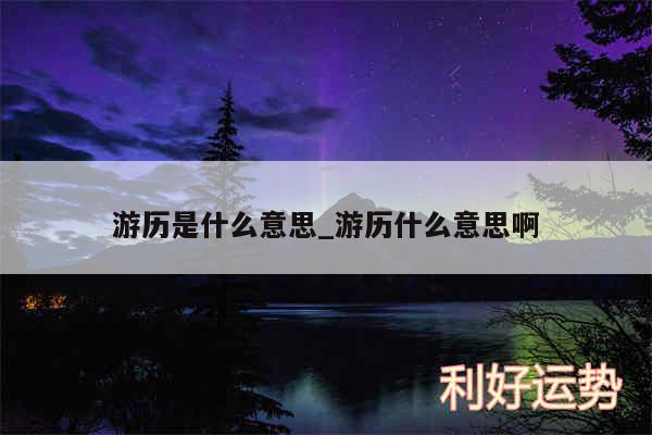 游历是什么意思_游历什么意思啊