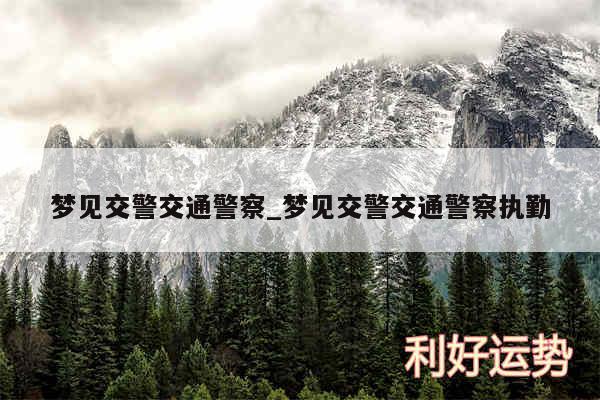 梦见交警交通警察_梦见交警交通警察执勤