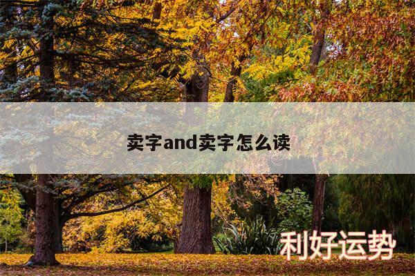 卖字and卖字怎么读
