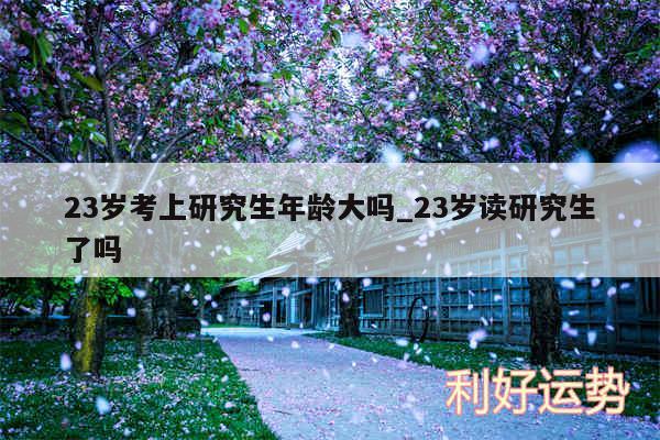 23岁考上研究生年龄大吗_23岁读研究生了吗