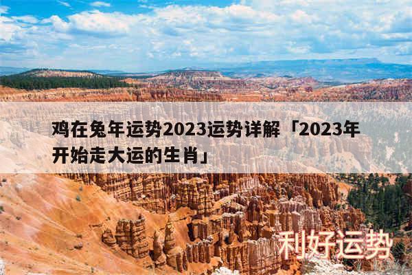 鸡在兔年运势2024运势详解及2024年开始走大运的生肖