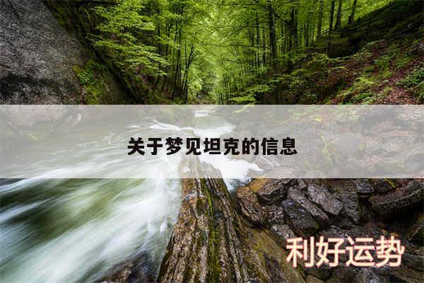 关于梦见坦克的信息
