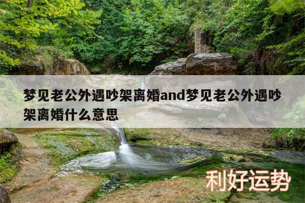 梦见老公外遇吵架离婚and梦见老公外遇吵架离婚什么意思