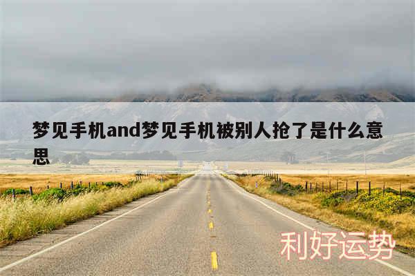 梦见手机and梦见手机被别人抢了是什么意思