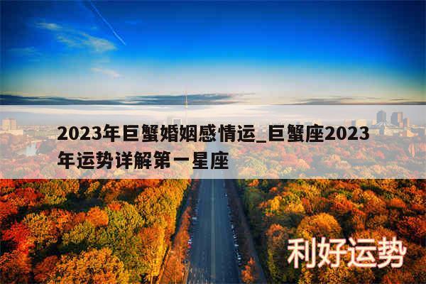 2024年巨蟹婚姻感情运_巨蟹座2024年运势详解第一星座