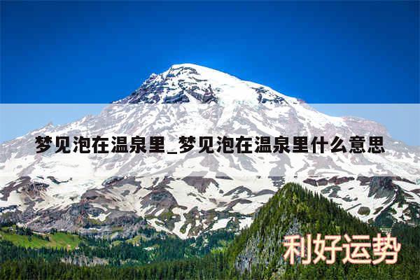 梦见泡在温泉里_梦见泡在温泉里什么意思