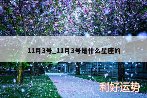 11月3号_11月3号是什么星座的