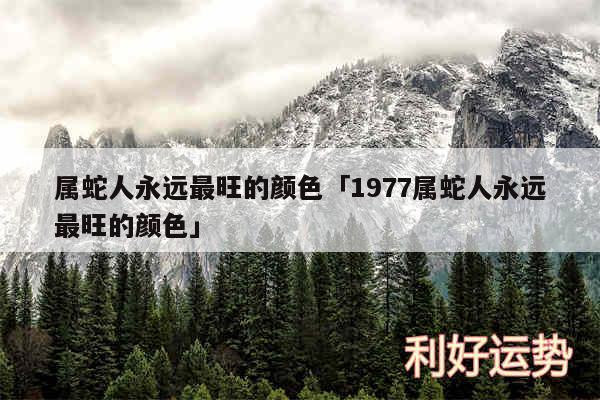 属蛇人永远最旺的颜色及1977属蛇人永远最旺的颜色