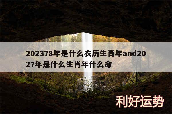 202478年是什么农历生肖年and2027年是什么生肖年什么命